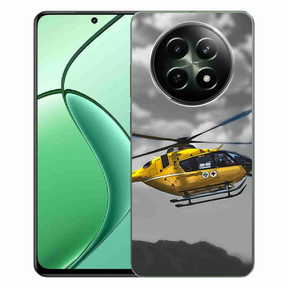 Zselés borítás mmCase a Realme 12 5G/12x 5G készülékhez - sárga helikopter