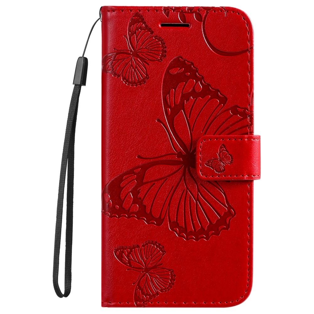 Nagy Buttefly könyv tok Samsung Galaxy A13 5G/A04s készülékhez - piros