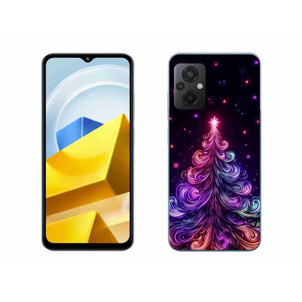 Gél borítás mmCase a Xiaomi Poco M5 4G-hez - neon karácsonyfa 1