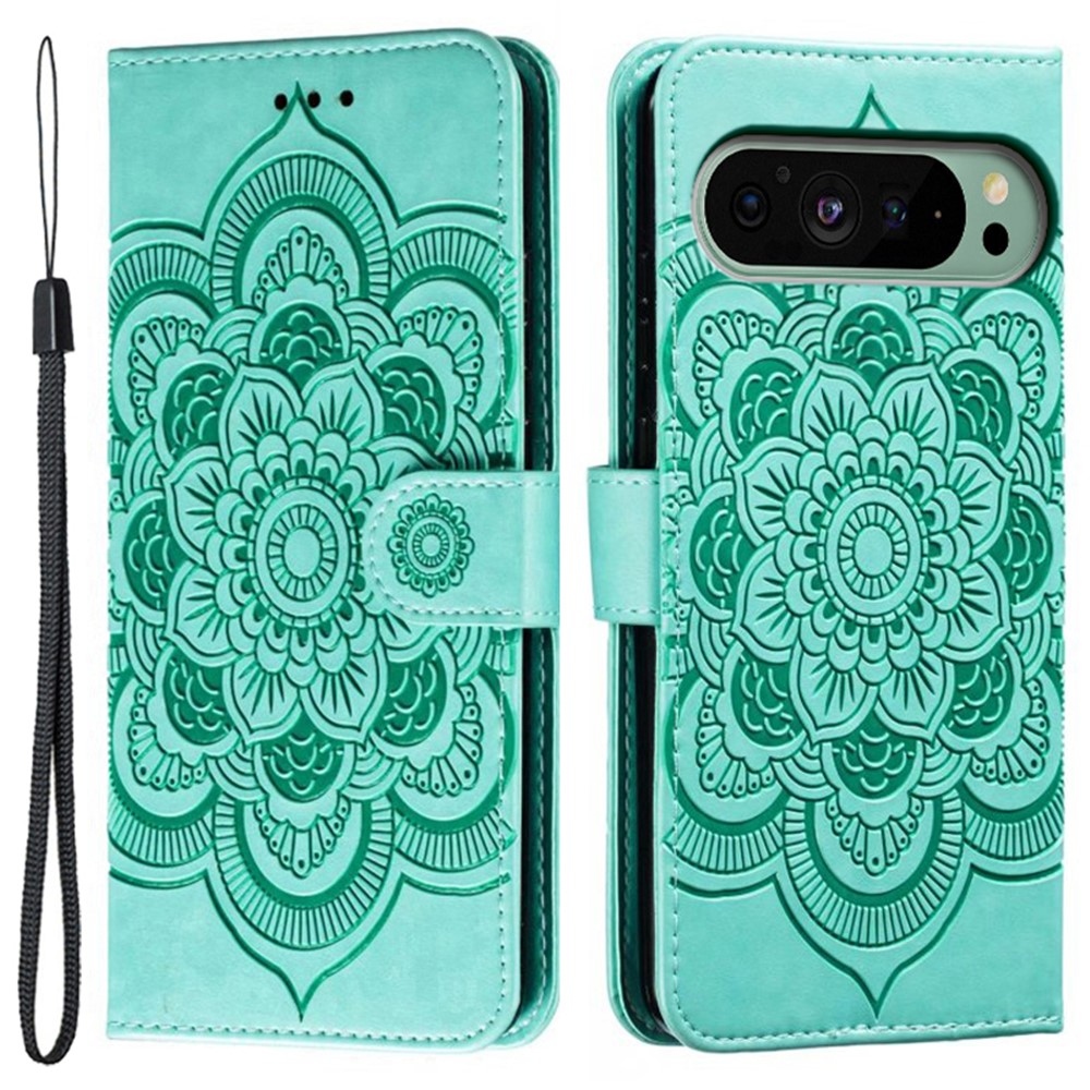 Mandala könyvtáska Google Pixel 10 Pro/Pixel 10/9 Pro/9 - teal színű