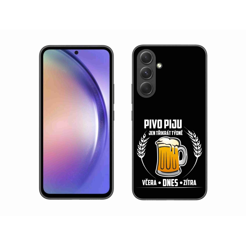 Gél borítás mmCase Samsung Galaxy A54 5G - sör motívum fekete háttérrel