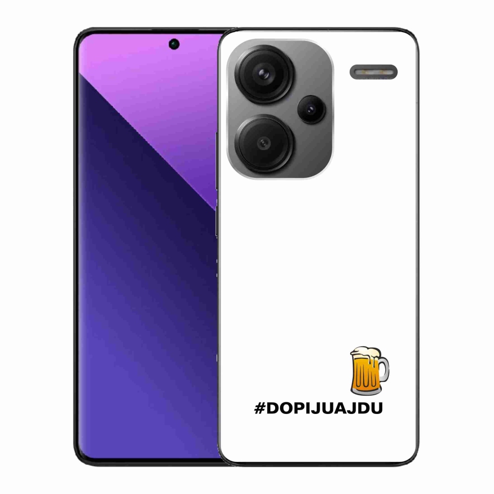 Gél borítás mmCase a Xiaomi Redmi Note 13 Pro+ 5G - sör motívum 1 fehér háttérrel