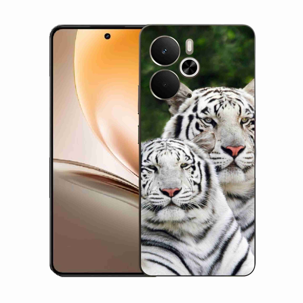 Gél borítás mmCase a Realme 14 5G készülékhez - fehér tigrisek