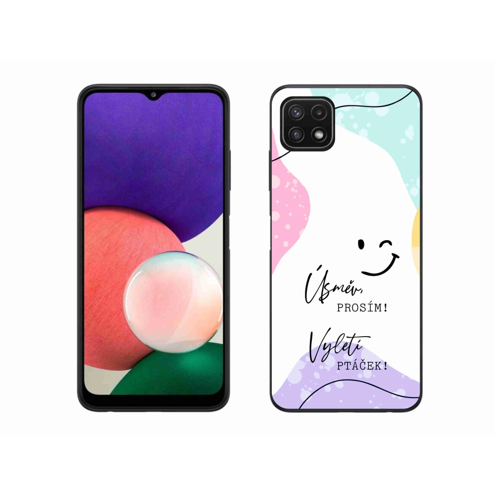 Gél borító mmCase Samsung Galaxy A22 5G - vicces szöveg 4 fehér háttérrel