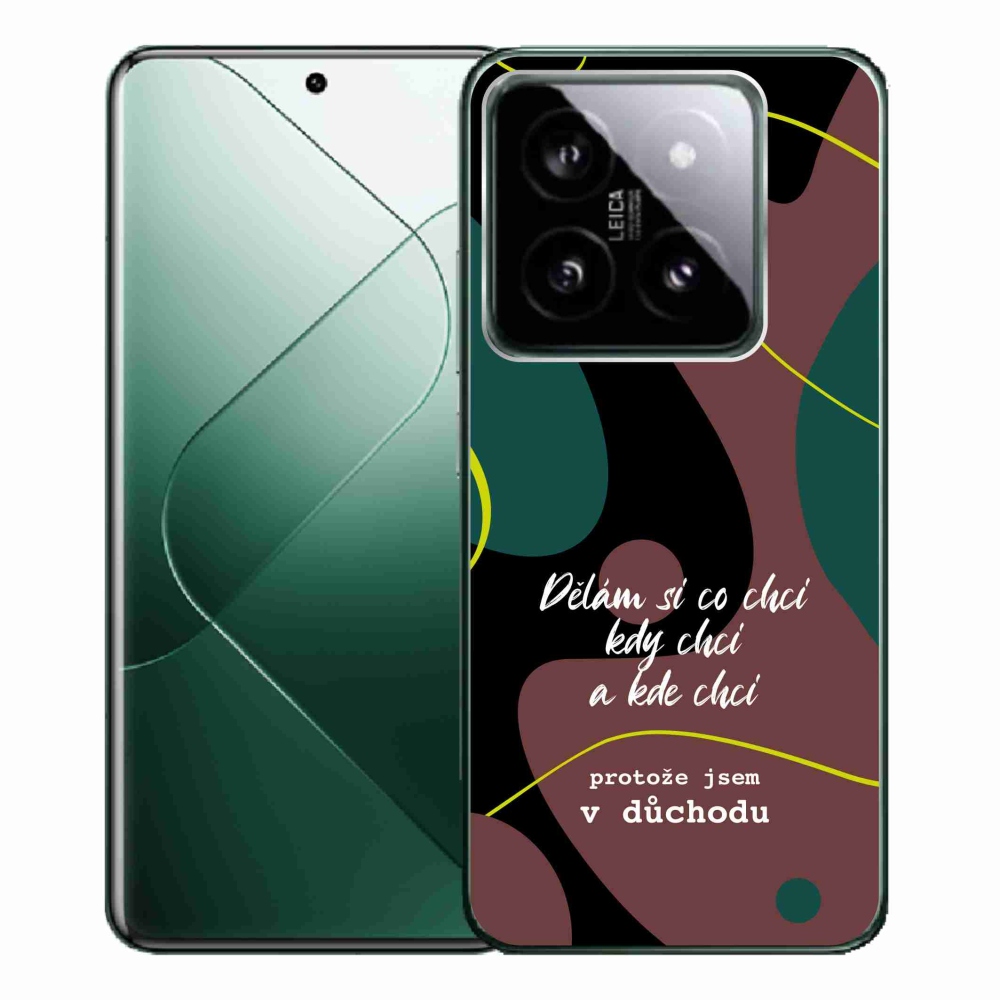 Gél borító mmCase a Xiaomi 14 Pro-hoz - vicces szöveg 10 fekete háttérrel