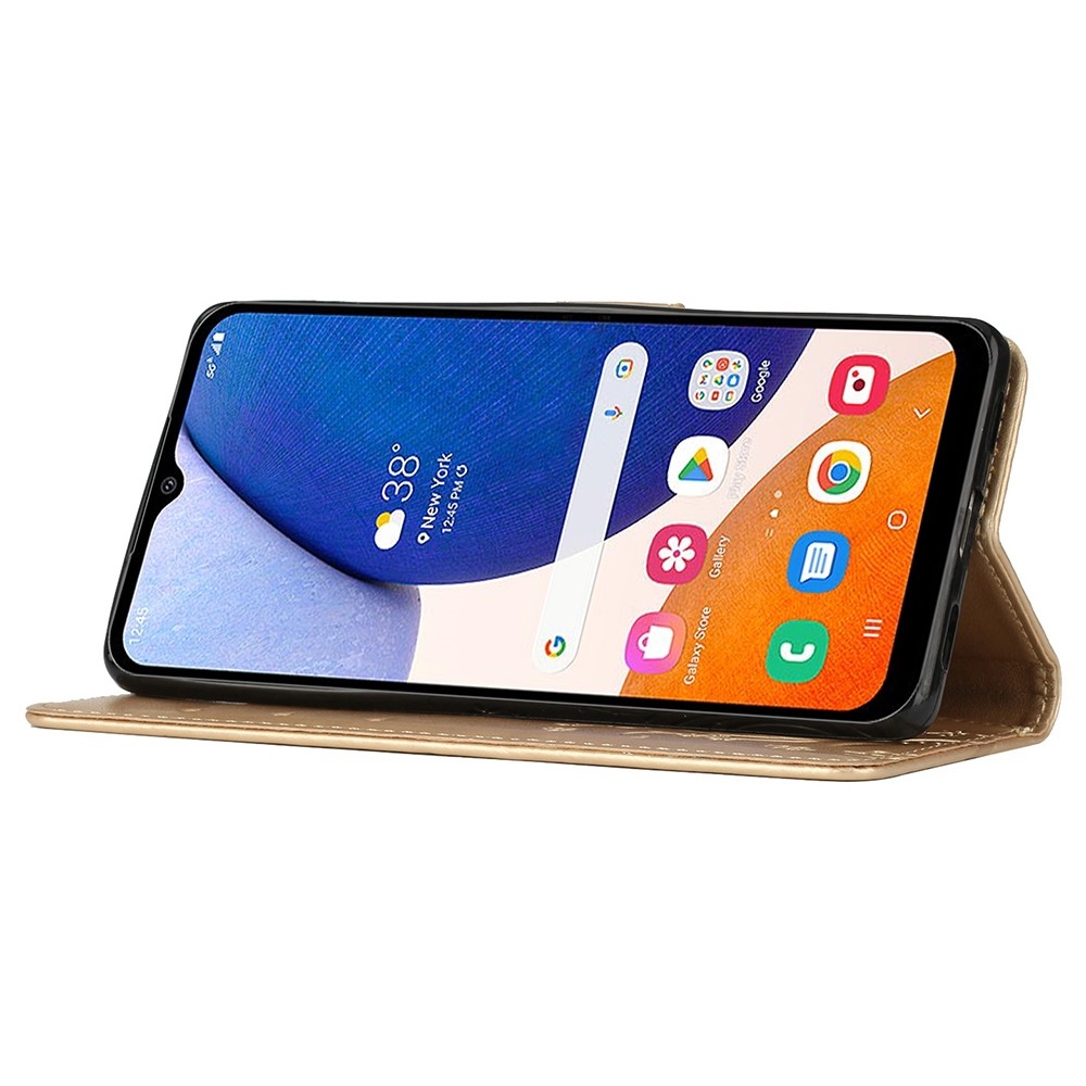 Virágok könyv tok Samsung Galaxy S23 FE készülékhez - arany színű