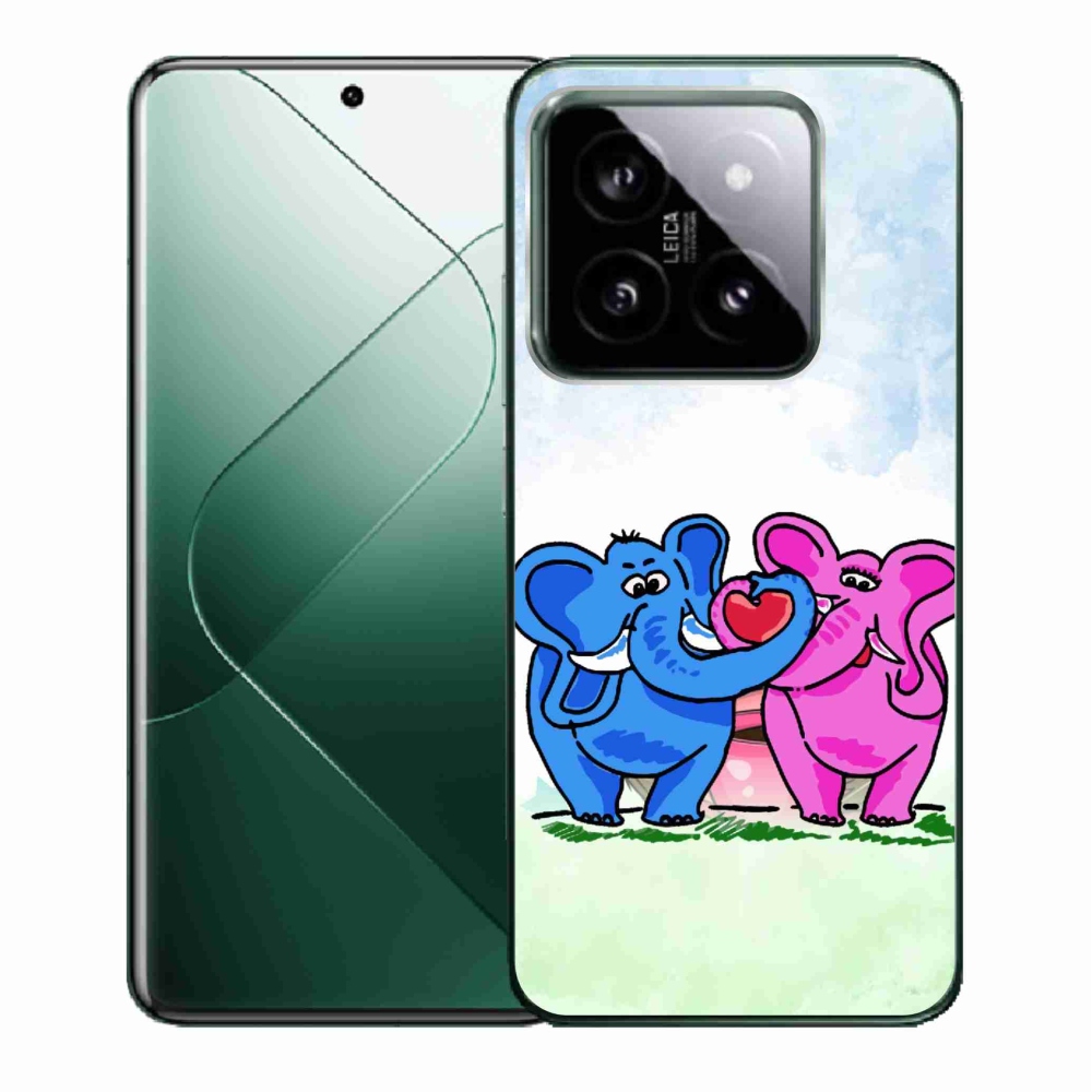Gél borító mmCase a Xiaomi 14-hez - szerelmes elefántok