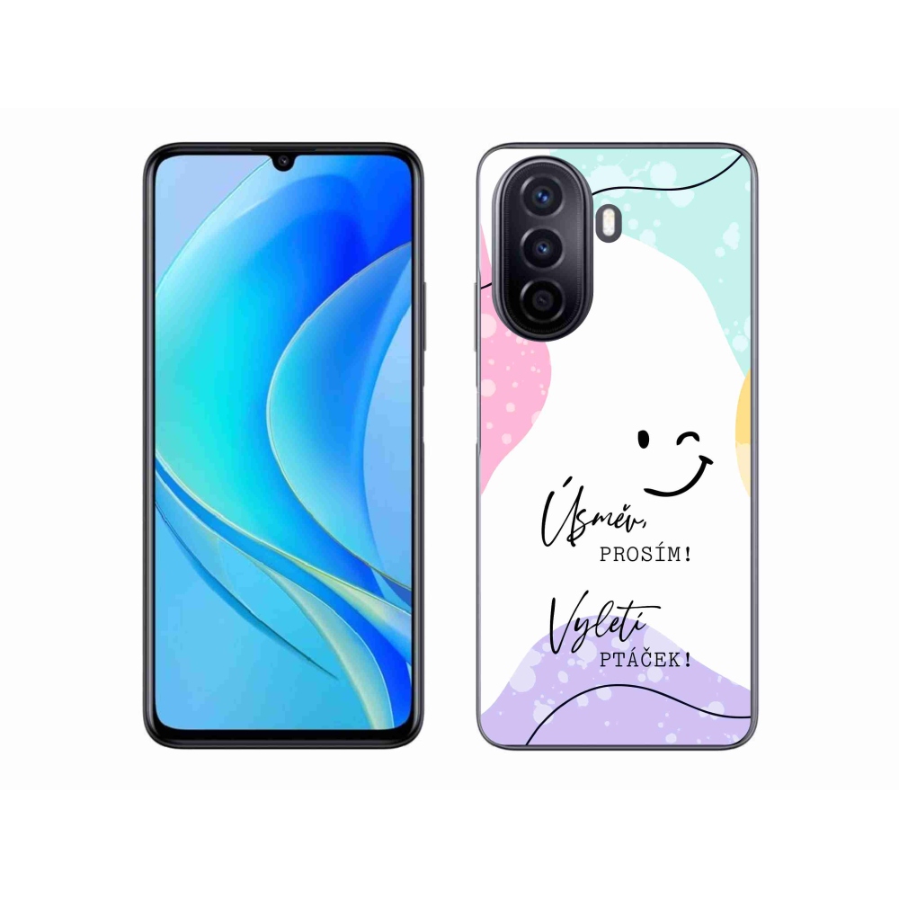 Gél borító mmCase a Huawei Nova Y70-hez - vicces szöveg 4 fehér háttérrel
