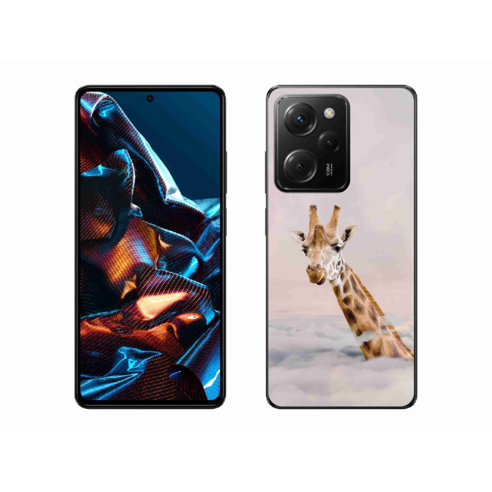 Gél borítás mmCase a Xiaomi Poco X5 Pro 5G számára - zsiráf a felhőkben