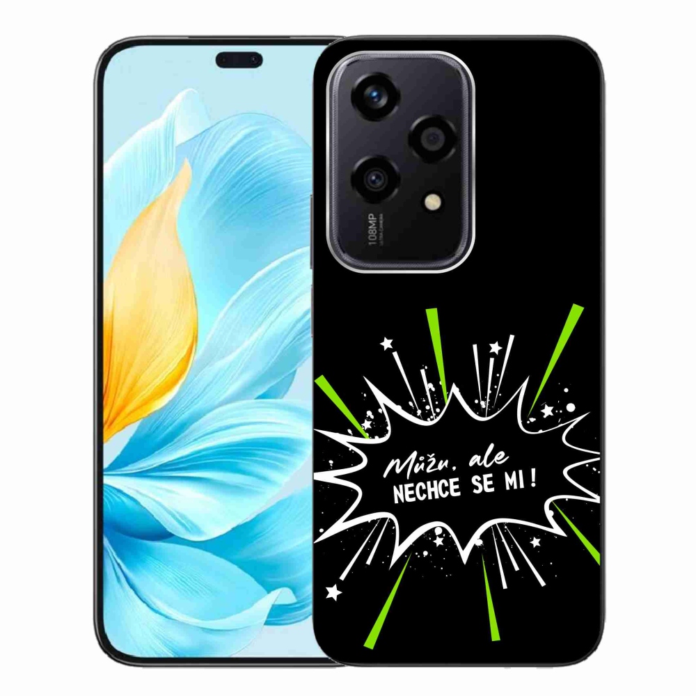Gél borító mmCase a Honor 200 Lite 5G számára - vicces szöveg 11 fekete háttér