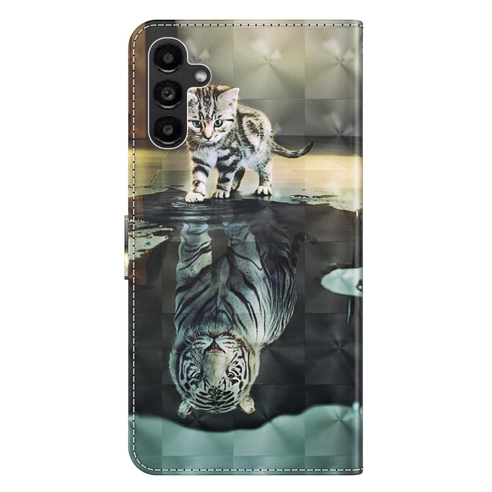 Nyomtatott könyv tok Samsung Galaxy A35 5G - macska és tigris tükörkép