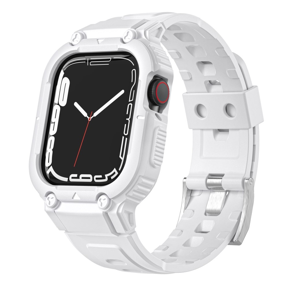 Cseppálló szilikon tok szíjjal Apple Watch Ultra 49mm készülékhez - fehér