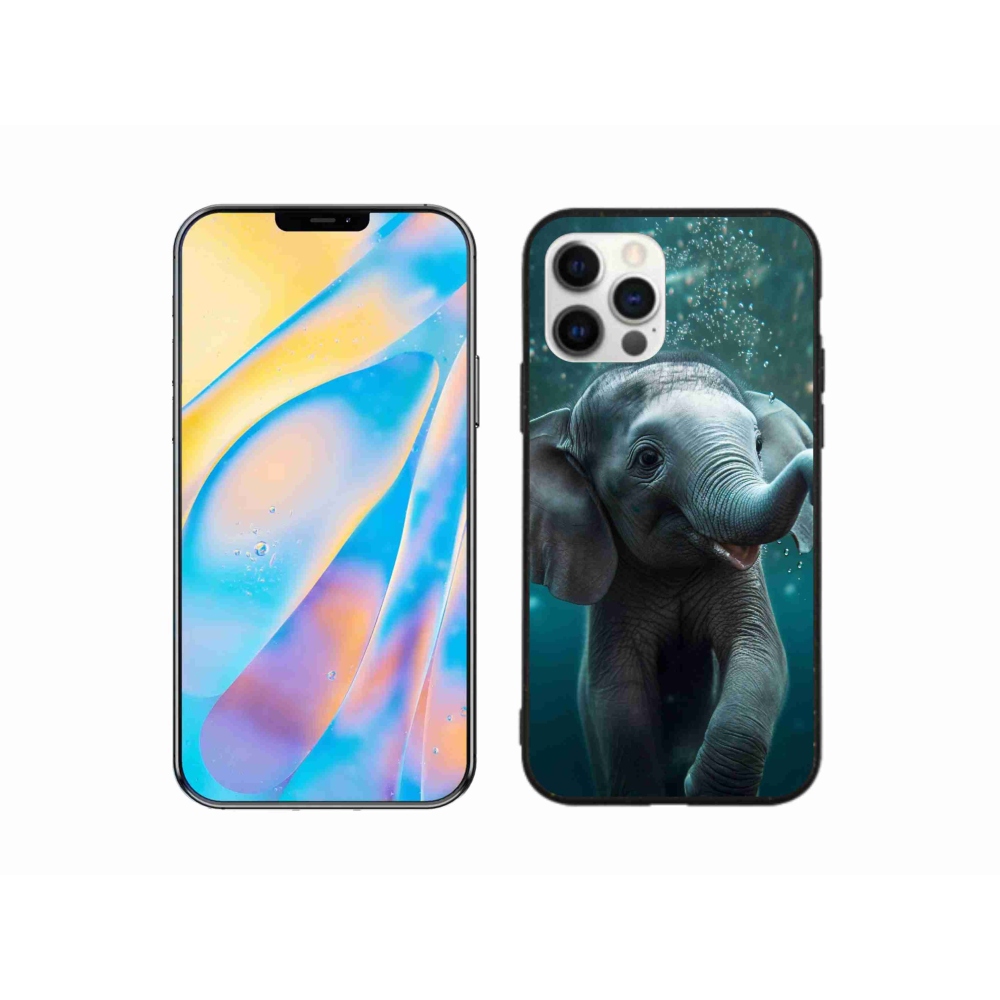 Zselés borítás mmCase iPhone 12 Pro készülékhez - elefánt a víz alatt