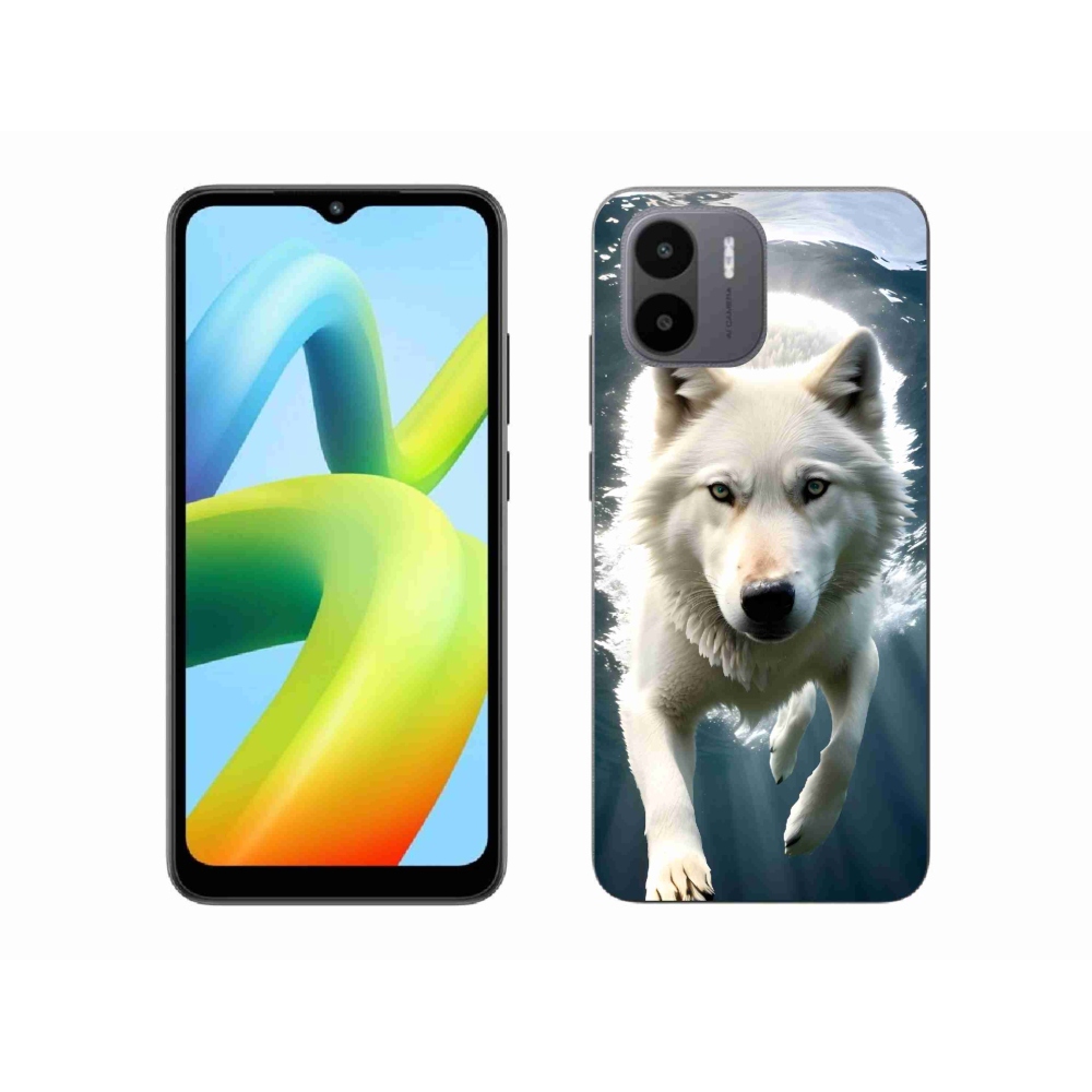 Zselés borítás mmCase a Xiaomi Redmi A1/Redmi A2 készülékhez - fehér farkas