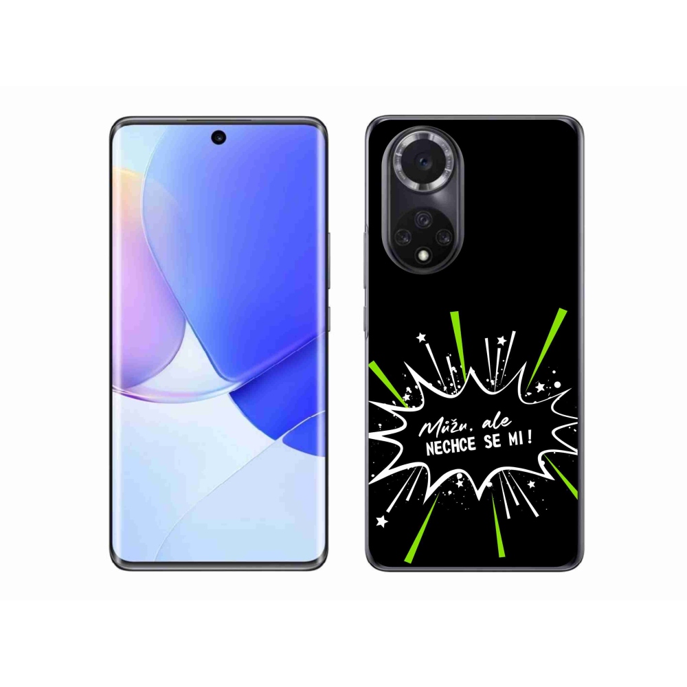 Gél borító mmCase a Huawei Nova 9-hez - vicces szöveg 11 fekete háttérrel