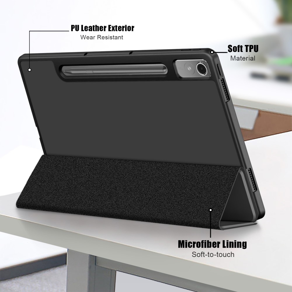 Ügyes záró tok Lenovo Tab P12 táblagéphez - fekete