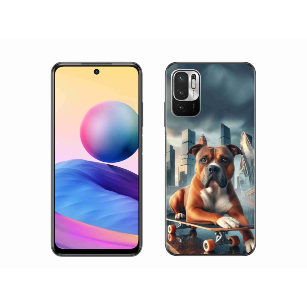 Gél borítás mmCase a Xiaomi Redmi Note 10 5G számára - kutya gördeszkán