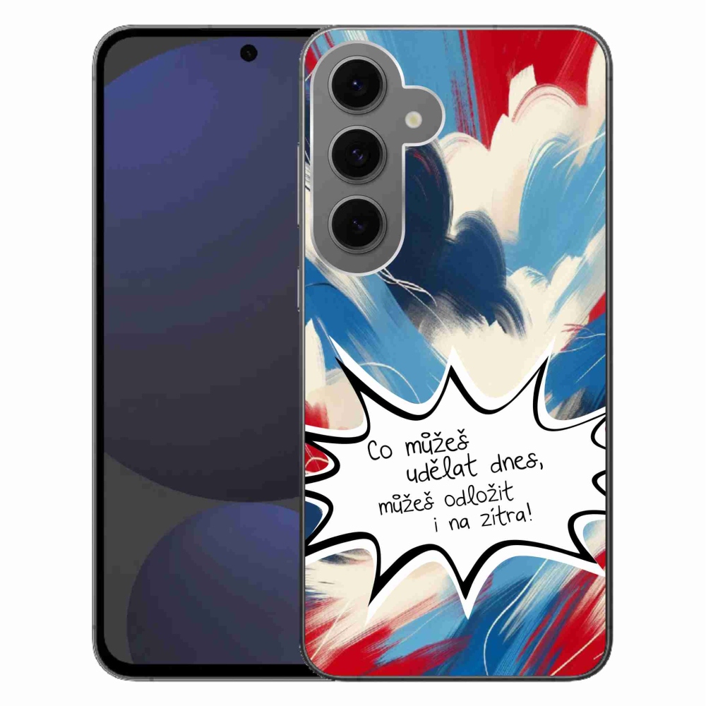 Gél borító mmCase Samsung Galaxy S24 FE - vicces szöveg 9 fehér háttér
