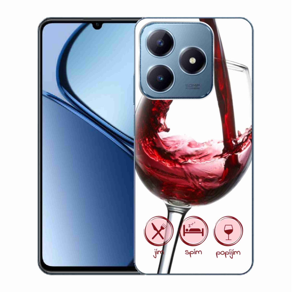 Gél tok mmCase a Realme C63 készülékhez - borospohár piros
