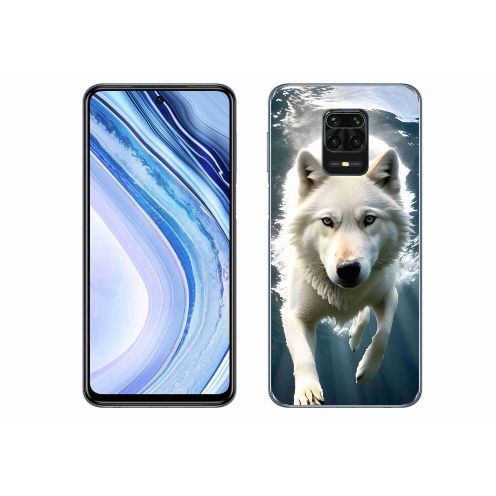 Gél borítás mmCase a Xiaomi Redmi Note 9S-hez - fehér farkas