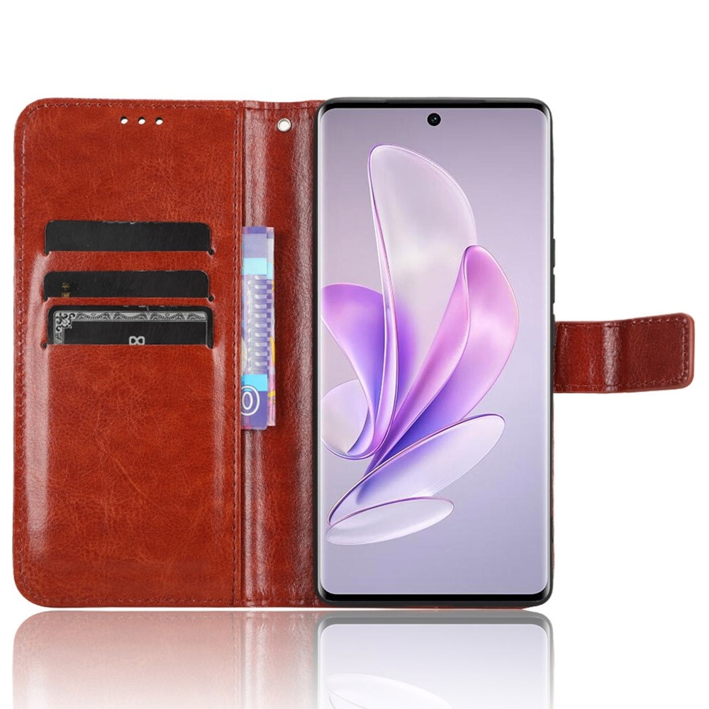 Őrült könyv tok a Vivo V29 5G-hez - barna