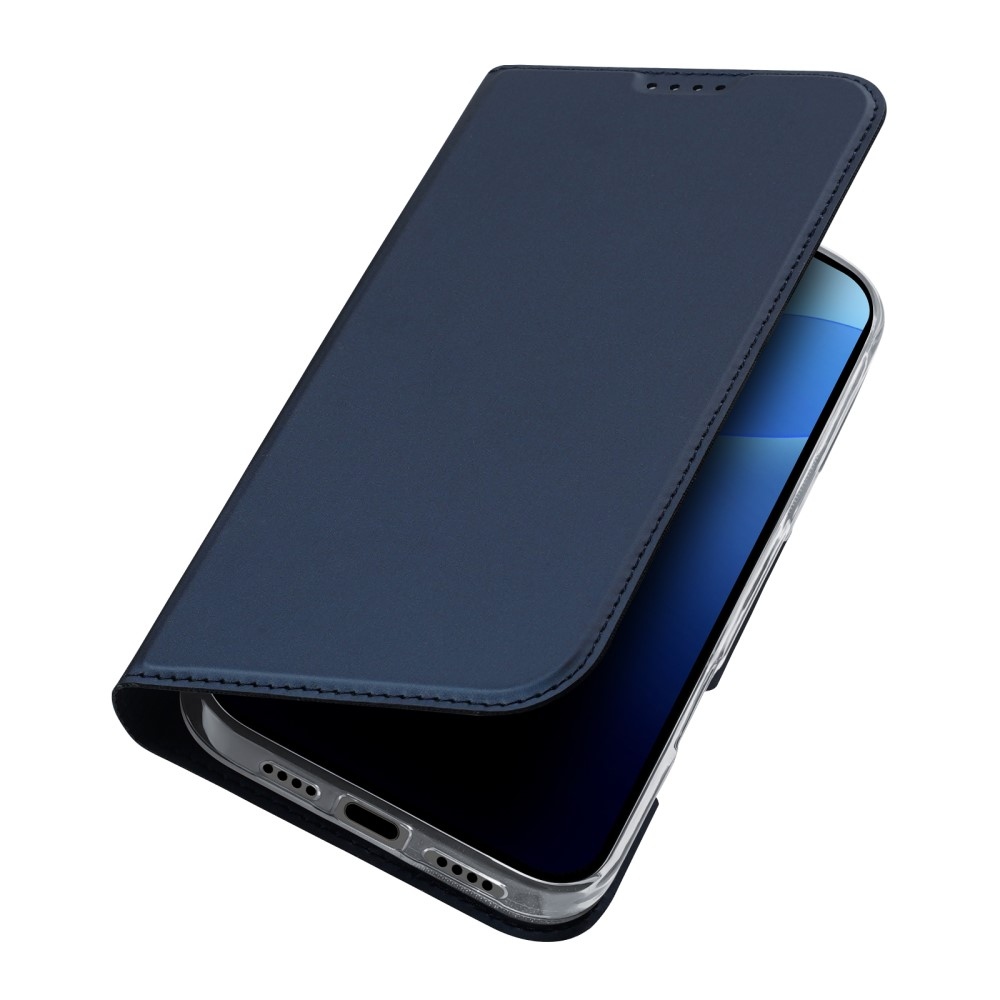 DUX könyvtáska iPhone 16 Pro készülékhez - sötétkék