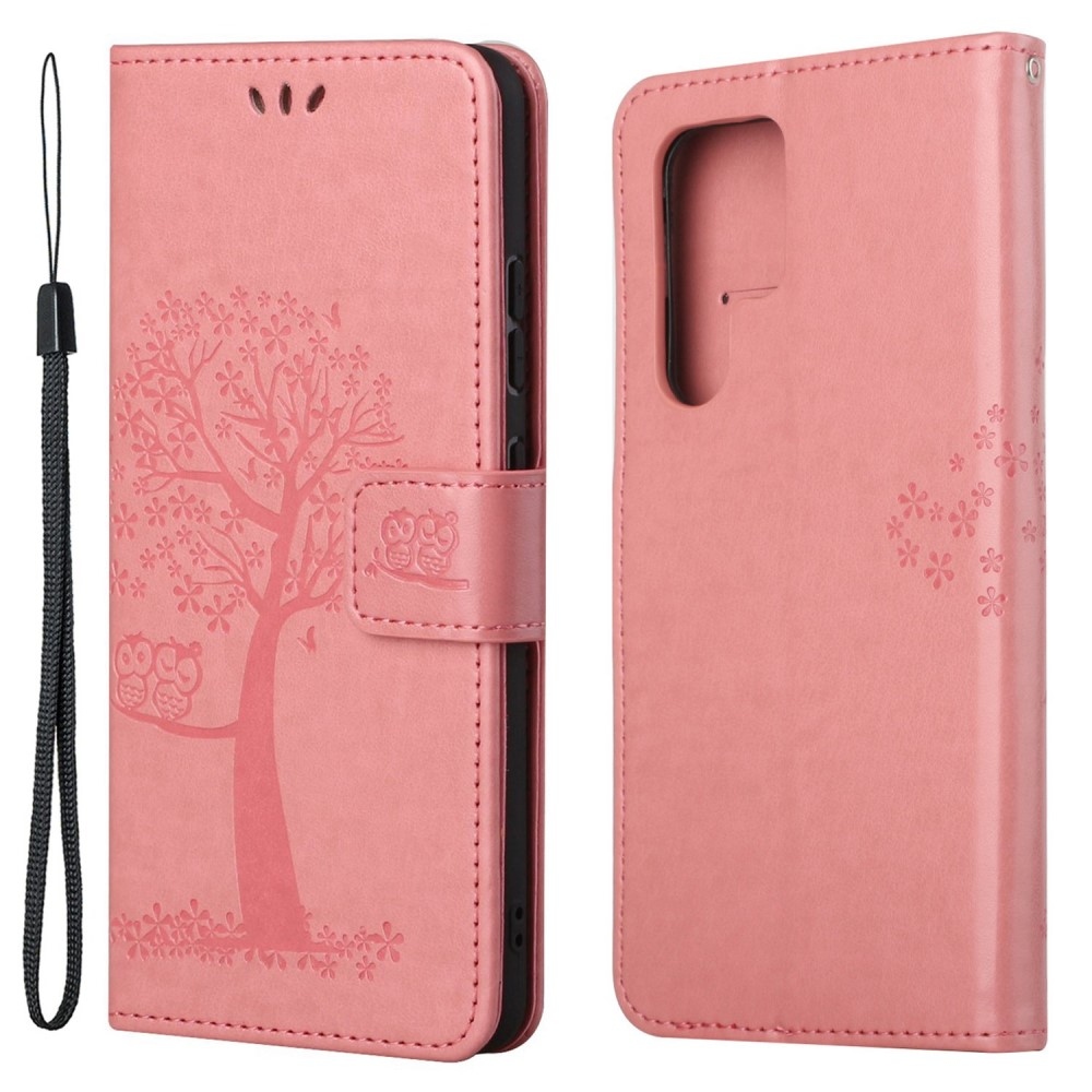 Fás könyv tok Samsung Galaxy S24 Ultra készülékhez - rózsaszín
