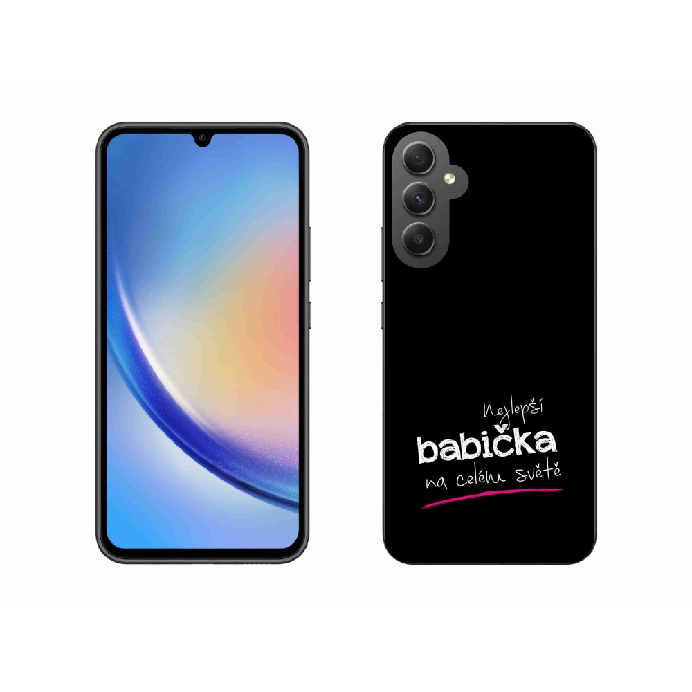 Gél borító mmCase Samsung Galaxy A34 5G - a legjobb nagymama 4 fekete háttérrel