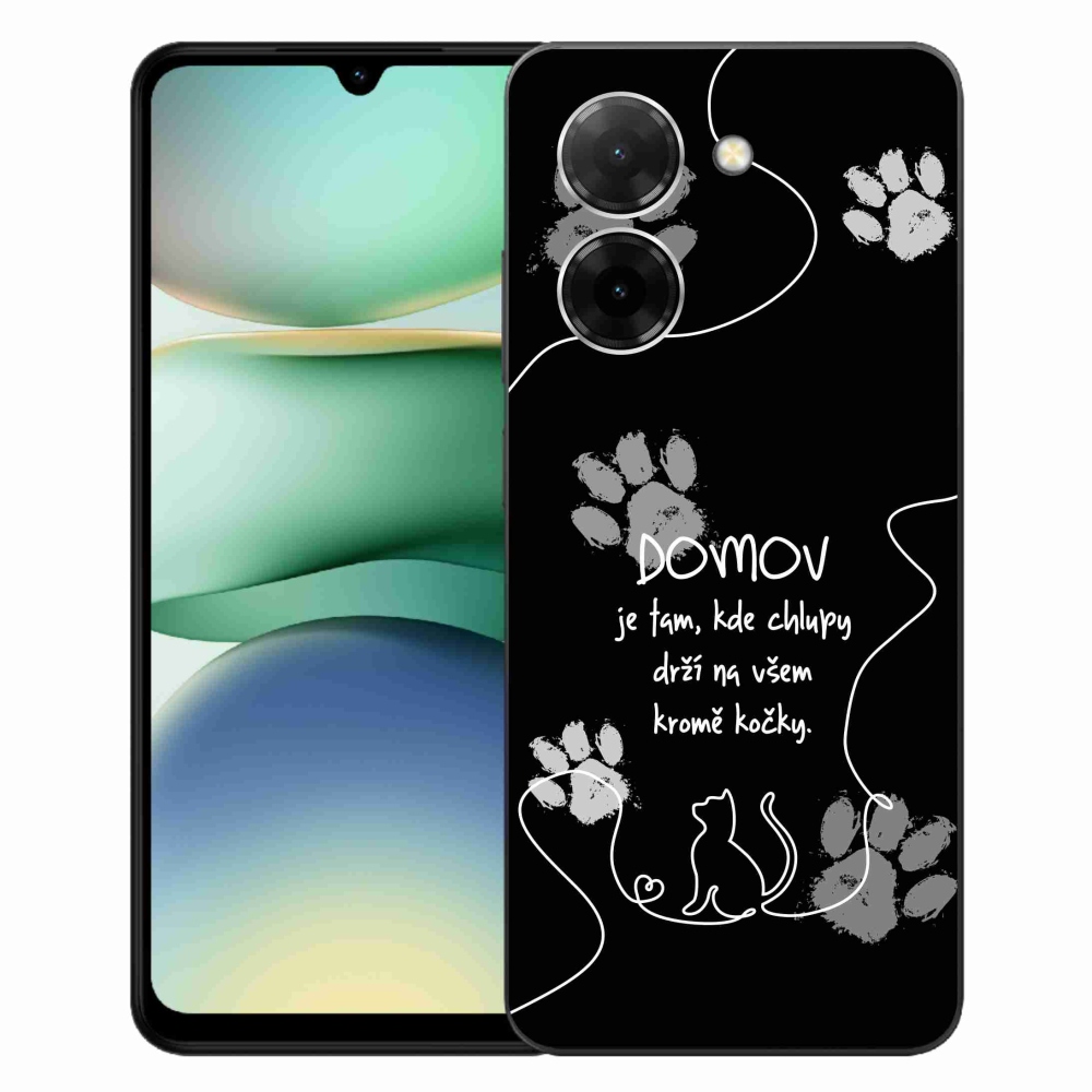 Gél borító mmCase a Xiaomi Redmi A5 (171.7x77.8x8.3mm) - macska motívum fekete háttérrel