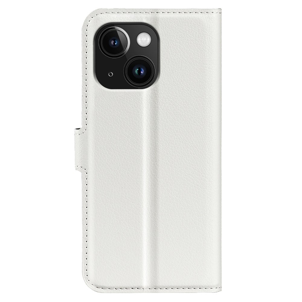 Litchi könyv tok iPhone 15 Plus készülékhez - fehér