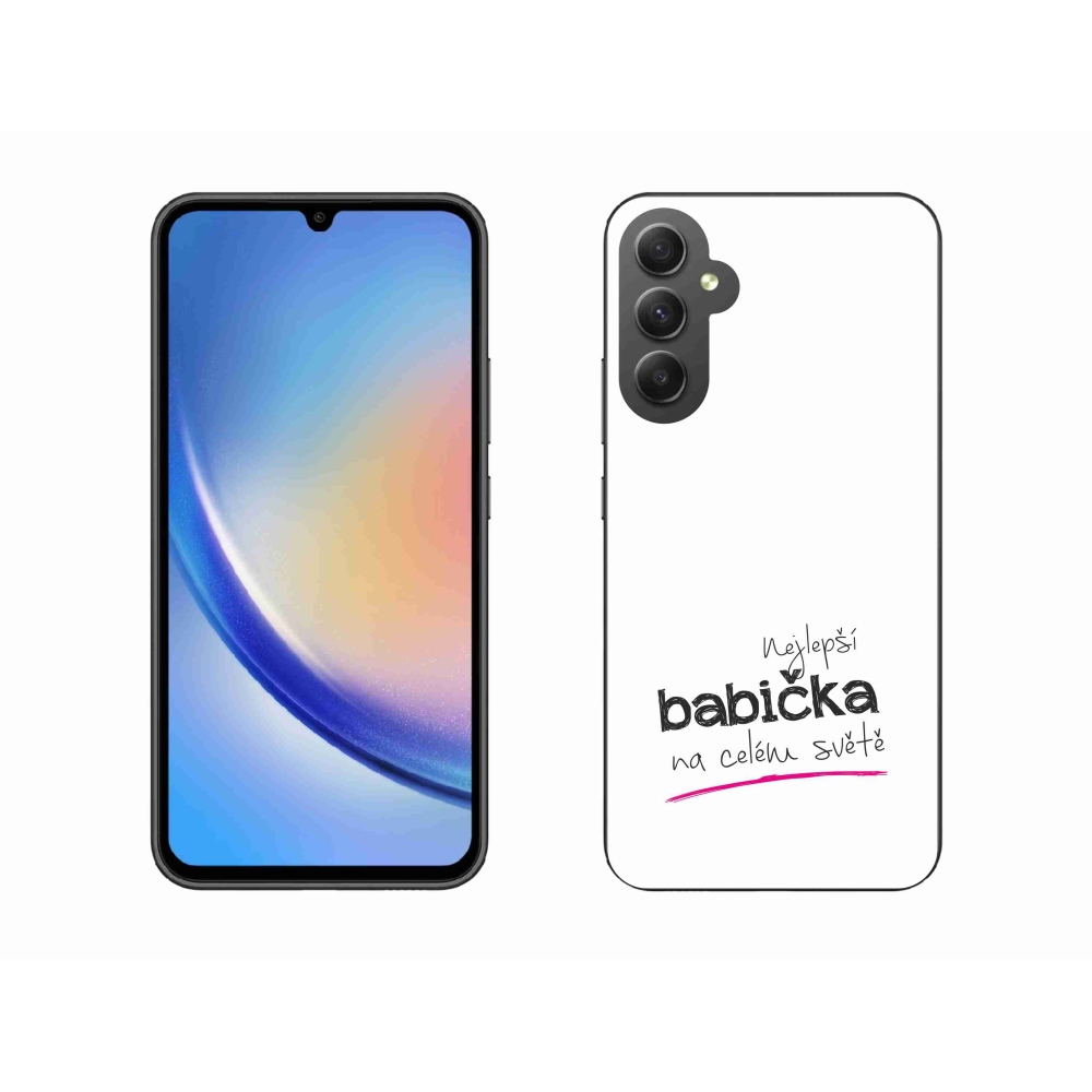 Gél borító mmCase Samsung Galaxy A34 5G - a legjobb nagymama 4 fehér háttérrel