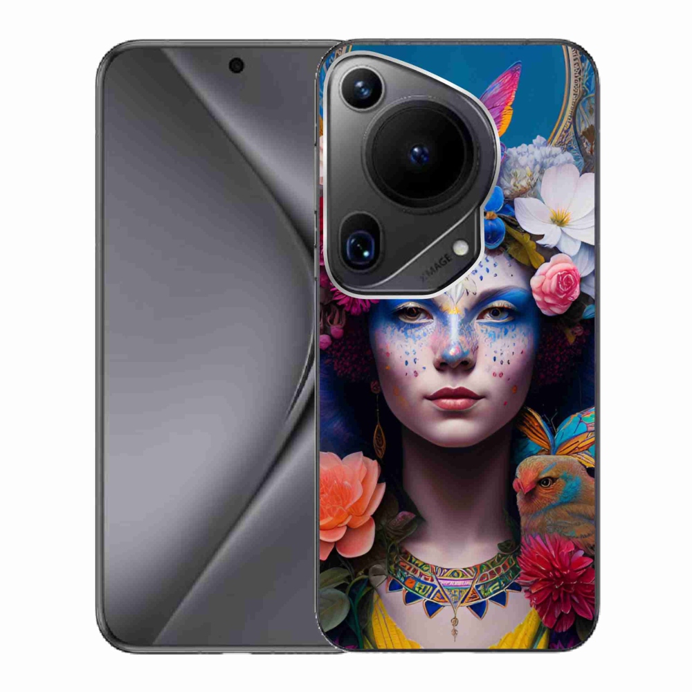 Gél borító mmCase a Huawei Pura 70 Ultra számára - nő virágokkal