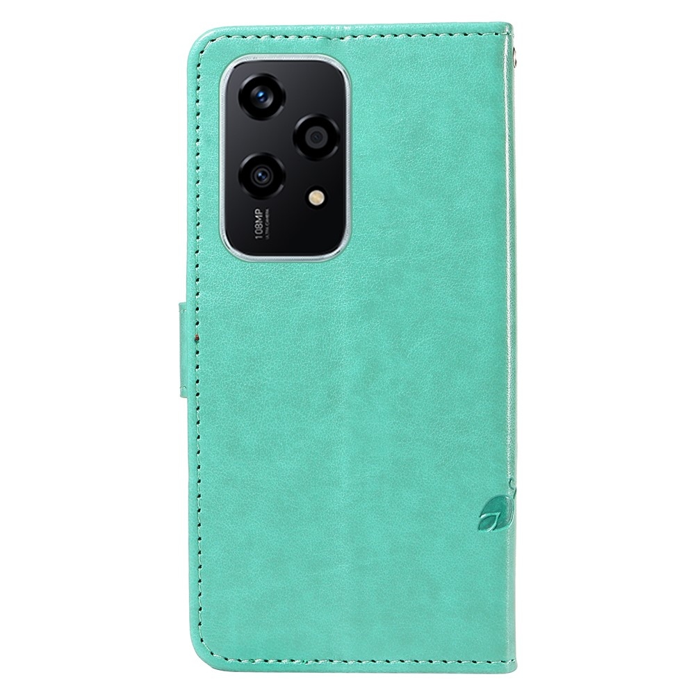 Virágok könyvtáska a Honor 200 Lite 5G-hez - teal színű
