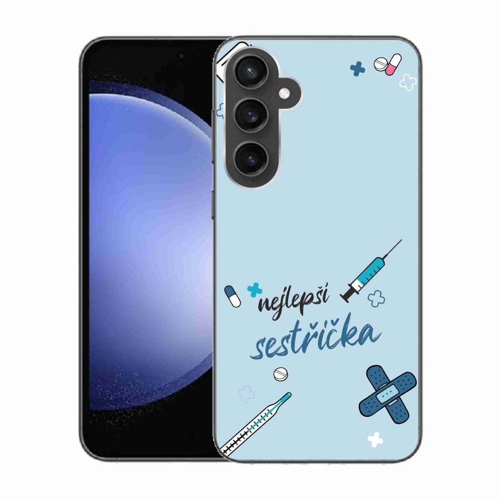 Gél borító mmCase Samsung Galaxy S23 FE - legjobb kishúg kék háttérrel