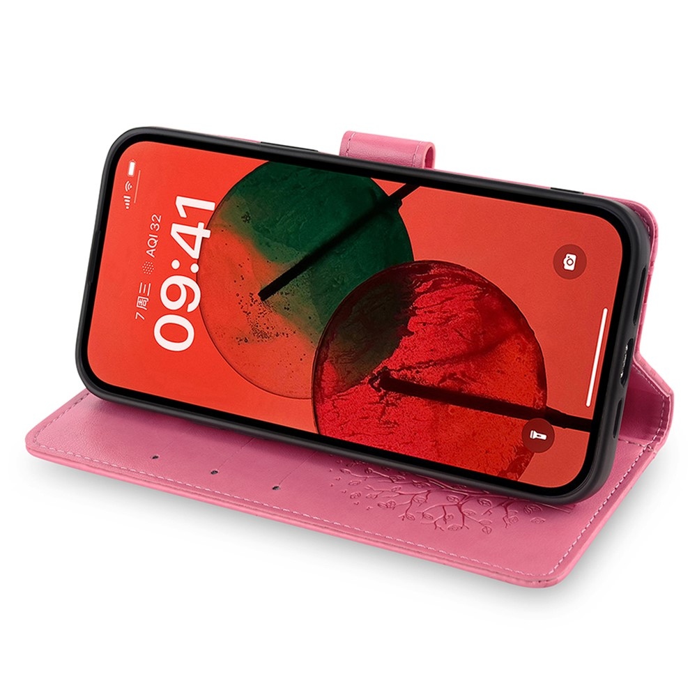 Fa könyvtáska Huawei Pura 70 Pro-hoz - rózsaszín