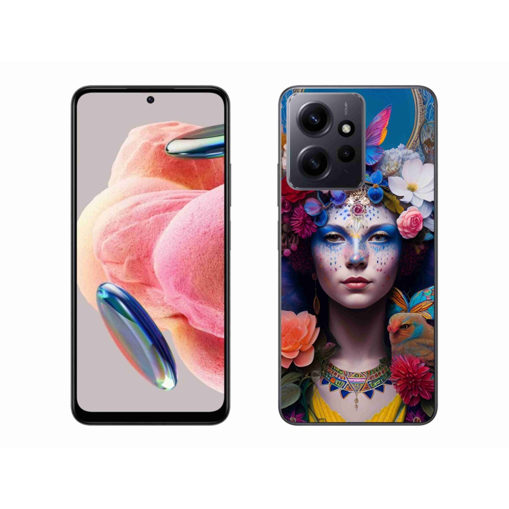 Gél borító mmCase a Xiaomi Redmi Note 12 4G-hez - nő virágokkal