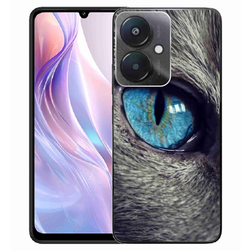 Gél borítás mmCase a Xiaomi Redmi 13C 5G-hez - kék macskaszem