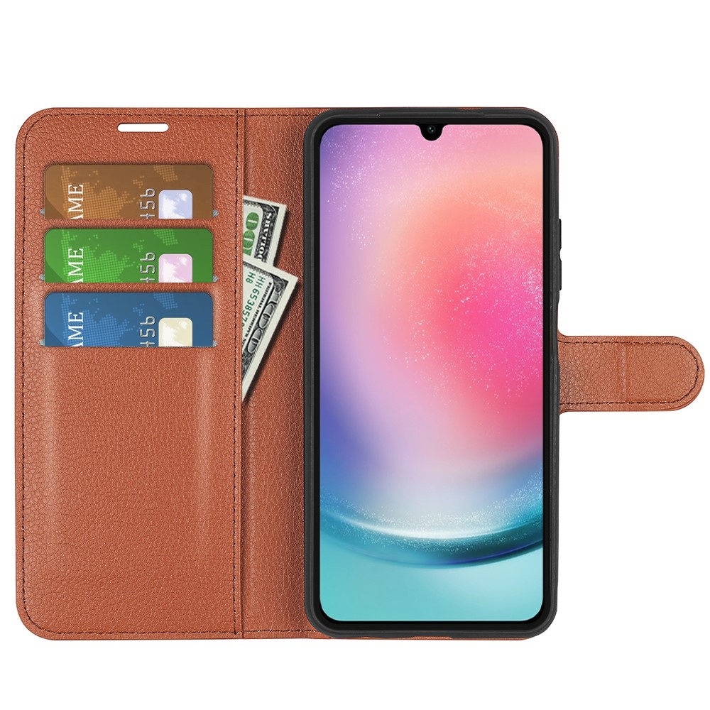 Litchi könyv tok Samsung Galaxy A16 4G/5G készülékhez - barna