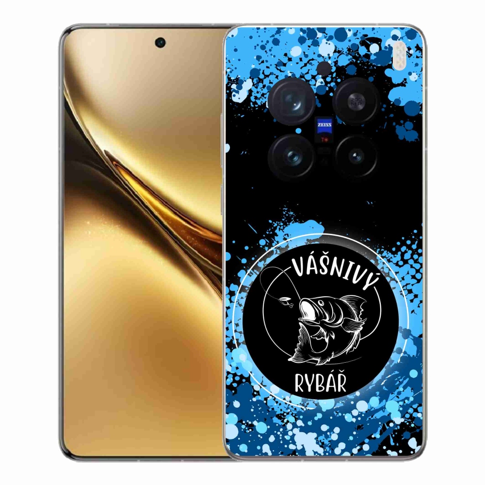 Gél borítás mmCase a Vivo X200 Pro 5G-n - szenvedélyes halász fekete háttérrel