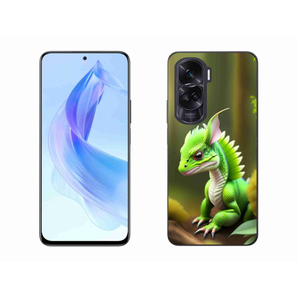 Zselés borítás mmCase a Honor 90 Lite készülékhez - zöld sárkány