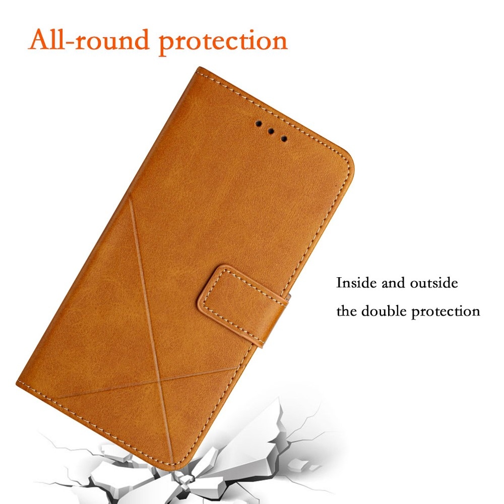 Vonalas könyv tok Xiaomi Redmi Note 14 5G-hez - sárga