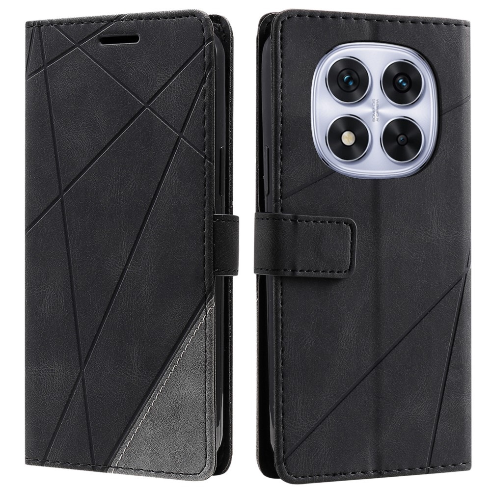 Vonalak könyv tok Xiaomi Redmi Note 14 Pro 5G/Poco X7 5G/Note 14 Pro+ 5G - fekete