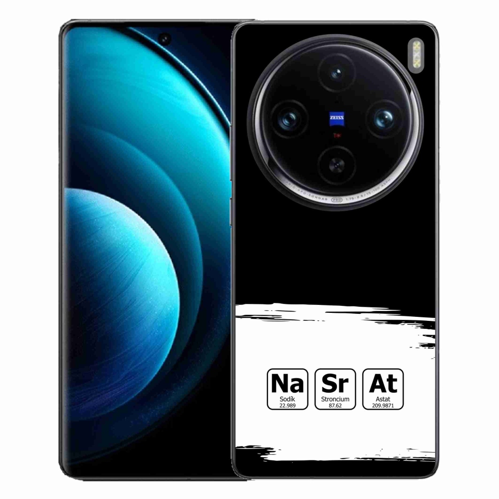 Gél borítás mmCase a Vivo X100 Pro 5G-n - kémiai elemek fehér és fekete háttérrel