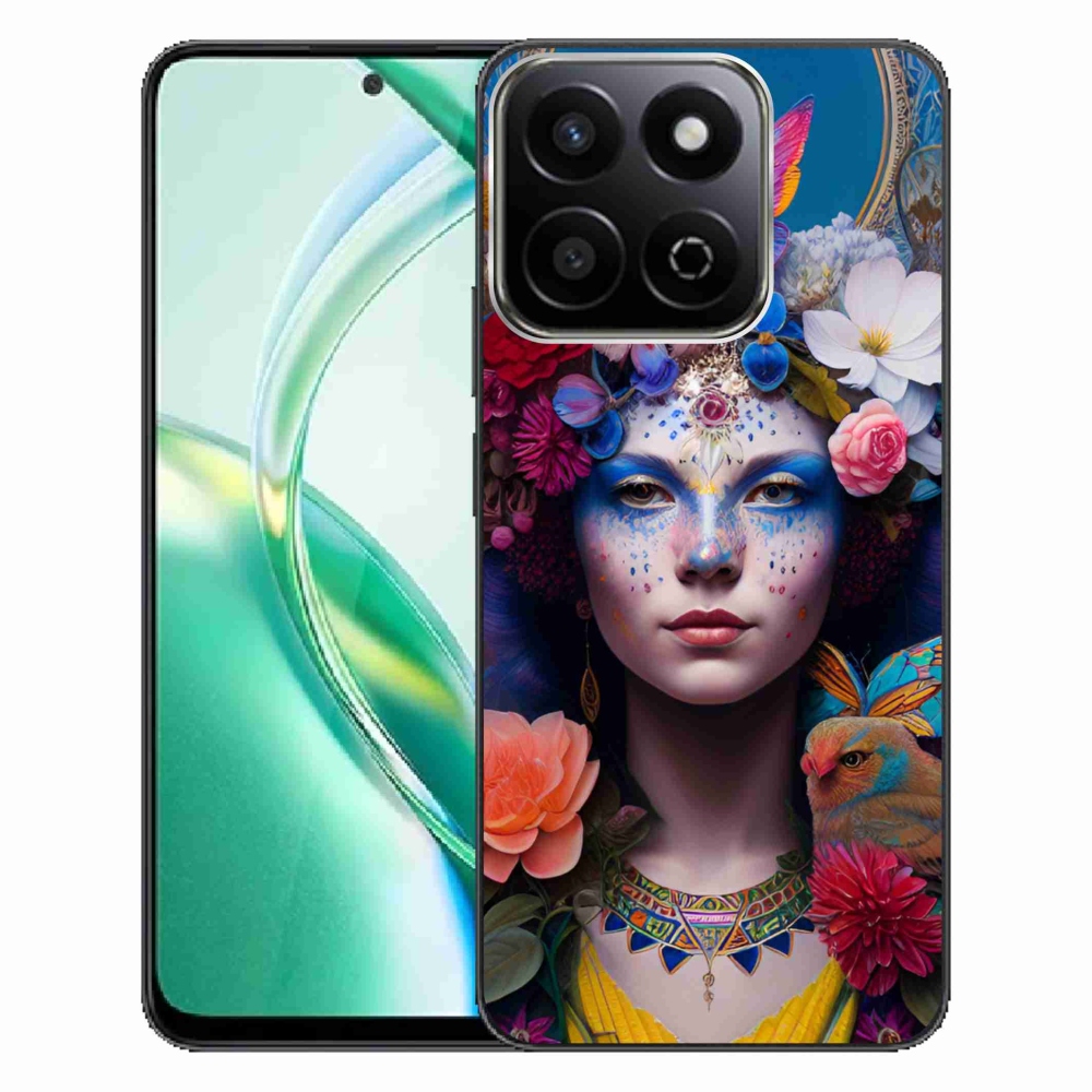 Zselés borító mmCase a Honor 200 Smart 5G készülékhez - nő virágokkal