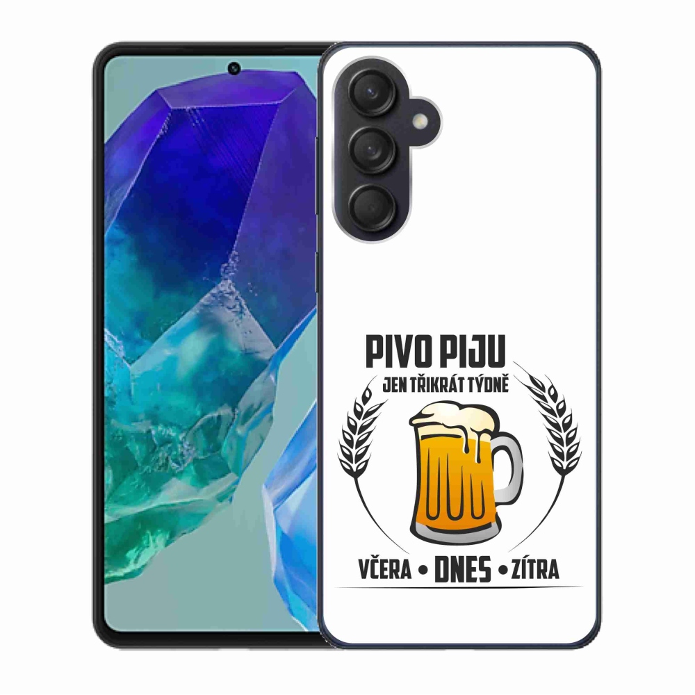Gél borító mmCase Samsung Galaxy M55 5G - sör motívum fehér háttérrel
