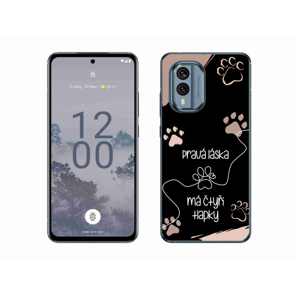 Zselés borítás mmCase a Nokia X30 5G készülékhez - kutyamotívum 1 fekete háttér