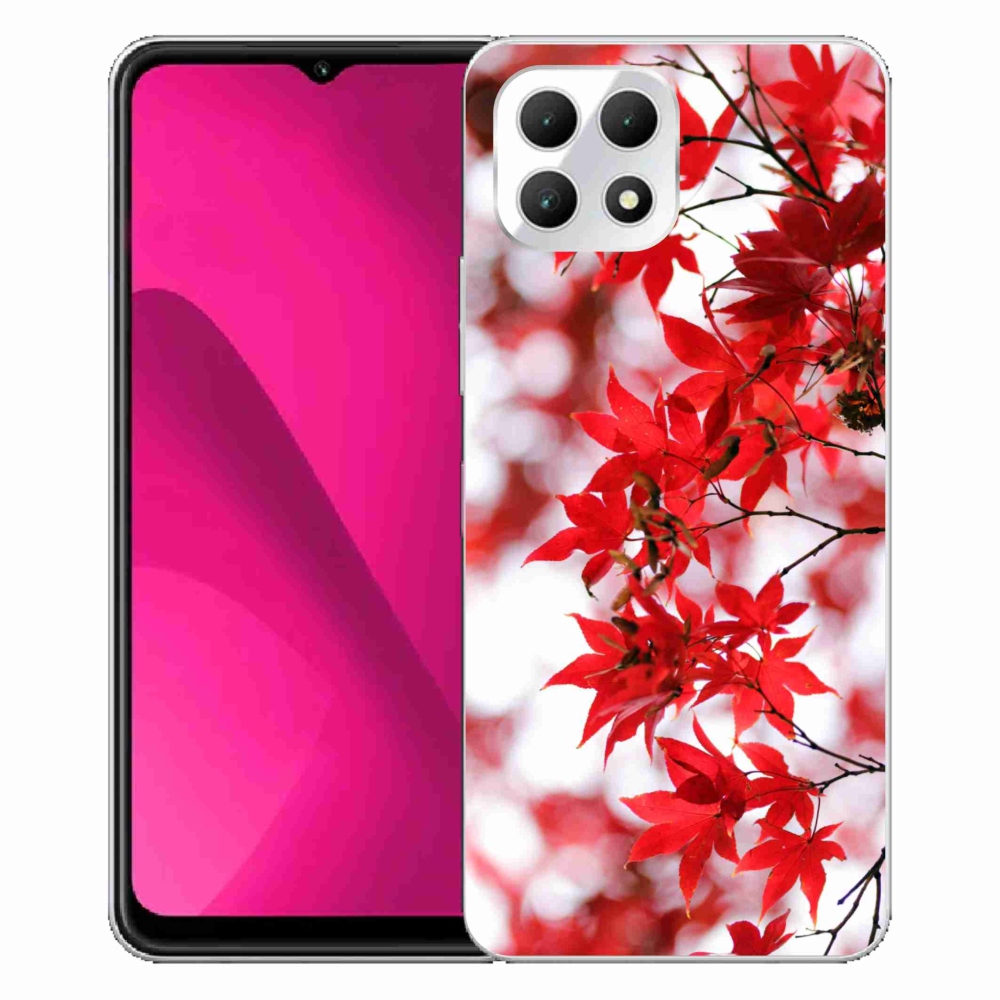 Zselés borítás mmCase a T-Mobile T Phone 2 készülékhez - piros levelek