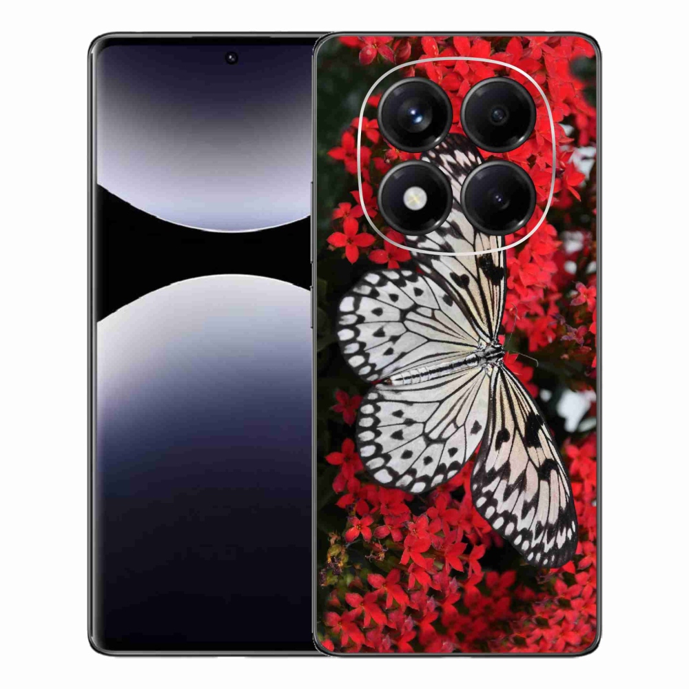 Zselés borítás mmCase a Xiaomi Redmi Note 14 Pro-hoz - fekete és fehér pillangó 1