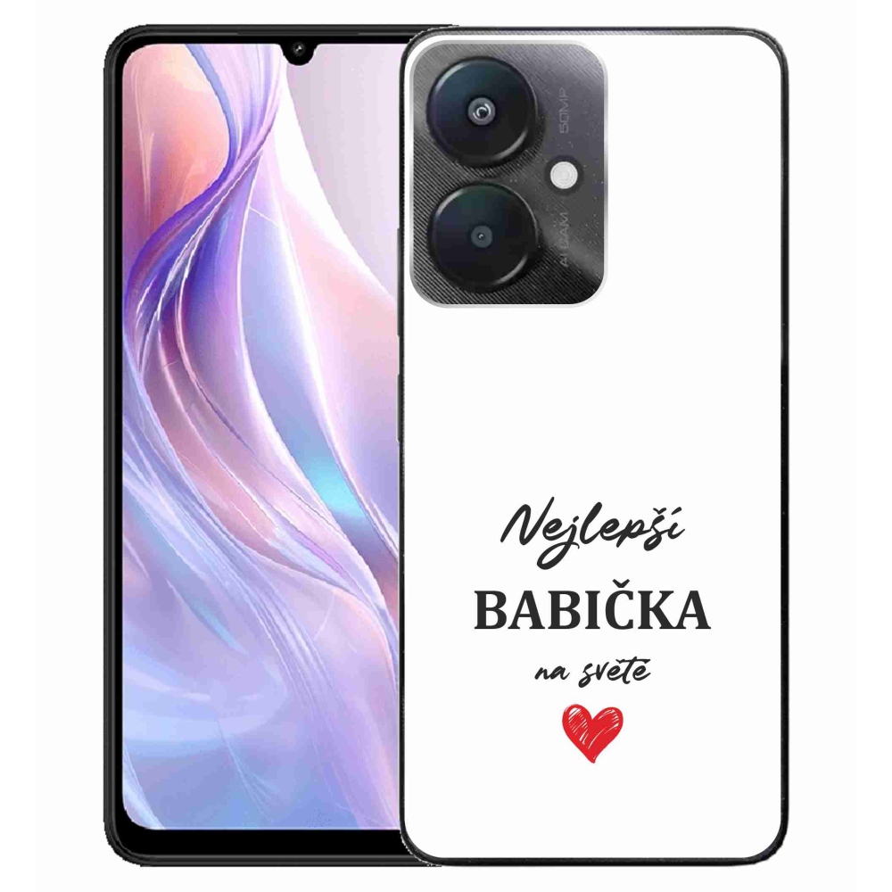 Gél borító mmCase a Xiaomi Redmi 13C 5G - a legjobb nagymama 1 fehér háttérrel