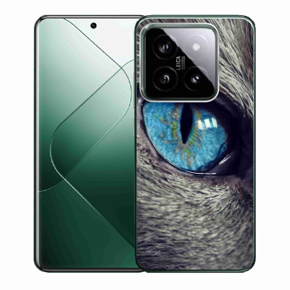 Gél borító mmCase a Xiaomi 14-hez - kék macskaszem